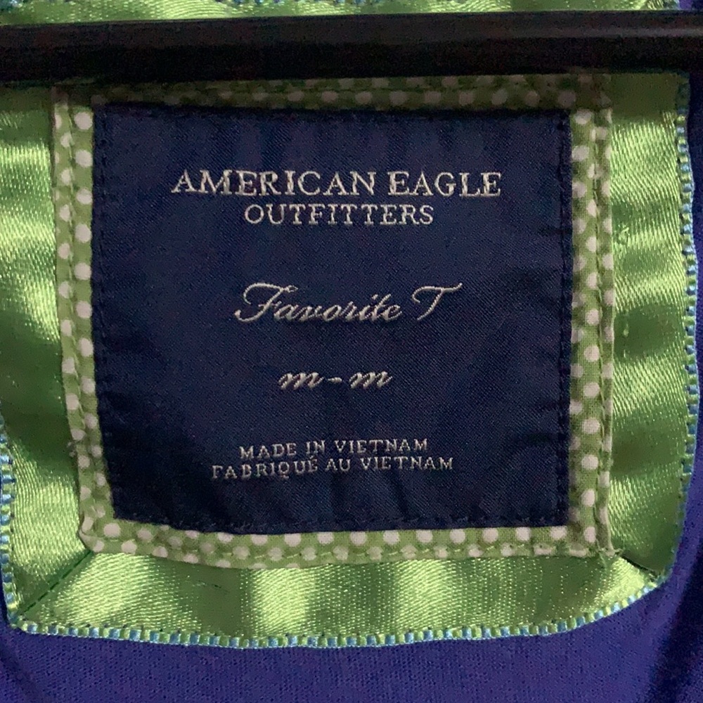 American Eagle Outfitters Blue V Neck - Picture 3 of 4